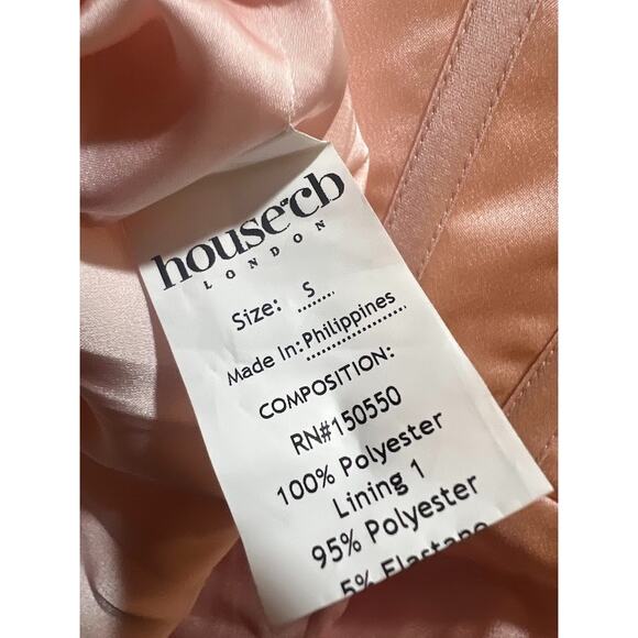 House of CB Alma Blush Pink Satin Corset Midi Dress Size S Small - Picture 7 of 9